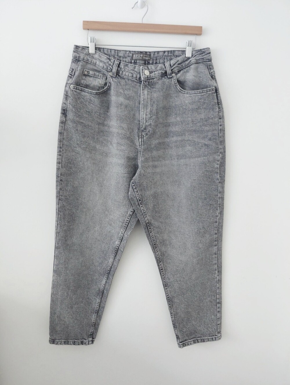 Primark Grey Washed High Waist Straight Jeans